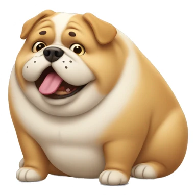 fat dog eating sticker