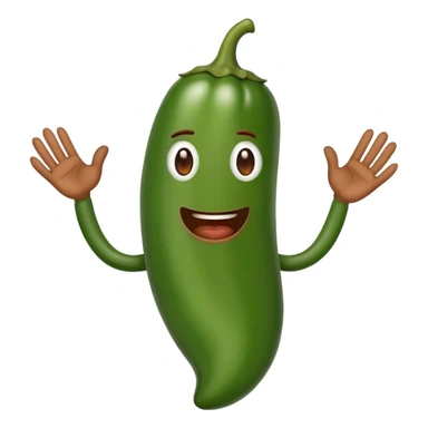 Jalapeño showing hands with no nails sticker