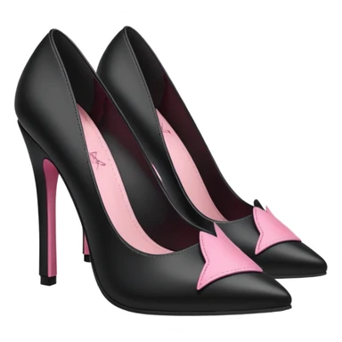 BLACKPINK-inspired gothic shoes, no hearts, black and pink, cute  sticker