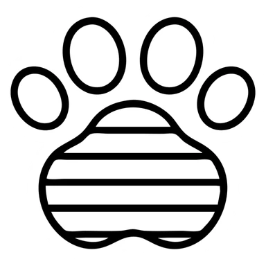 paw print with rainbow stripes, outlined, no text sticker