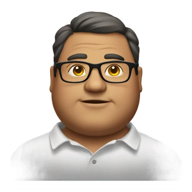 Fat guy with glasses sticker