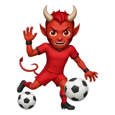 devil playing soccer sticker