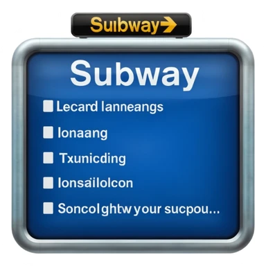 Platform Board – blue text display, Subway Sign. sticker