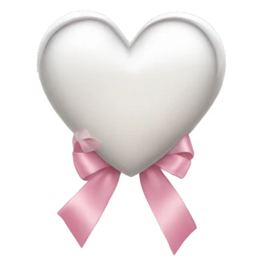 white heart with light pink ribbon bow sticker