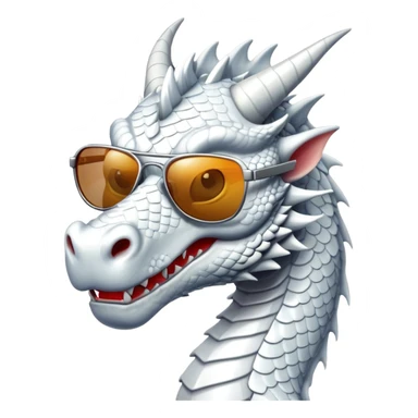 White dragon with sunglasses sticker