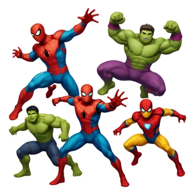ironman,spideraman.,hulk,thor sticker