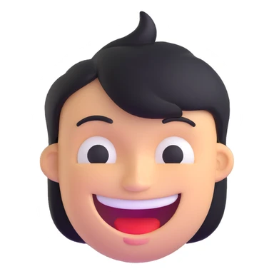 exaggerated satirical face with mocking smile sticker