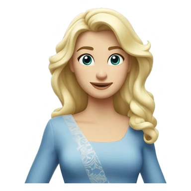 Cenicenta blanca, rubia, con vestido azul cmo la de Disney sticker