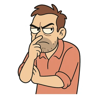 character with a dramatic suspicious pose sticker