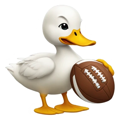 Duck holding football sticker
