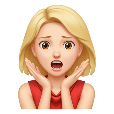 arms crossed hands around neck screaming girl sticker