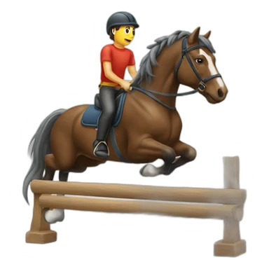 Cheval qui saute un obstacles sticker