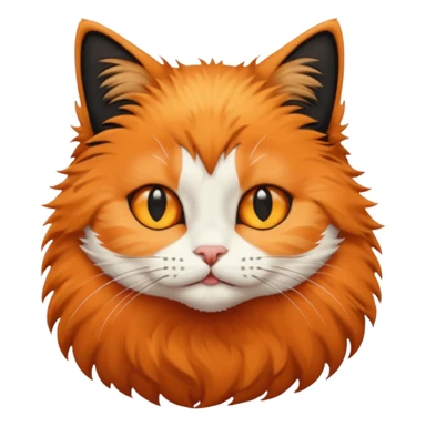 A cat with half its face orange colour and the other half black colour sticker