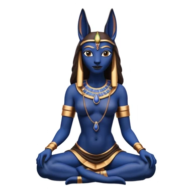 Proud Black, lapis rose gold, and woman anubis floor statue posed  sticker