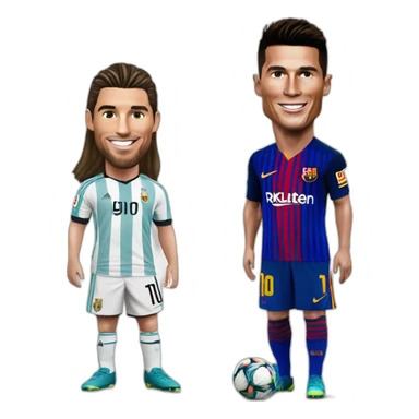 cristiano ronaldo con leo messi sticker