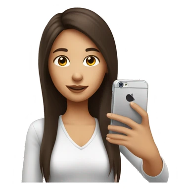 Brunette Girl taking selfie with her phone sticker