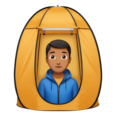 black Tall Oval Narrow Pop up one person tent  sticker