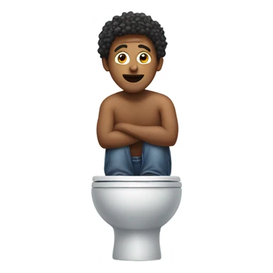 man coming out of toilet sticker