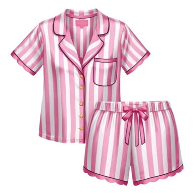 Striped pink and white silk Victoria’s Secret pajama set sticker