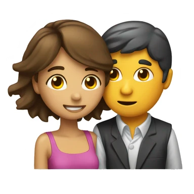 Chica dando porras a su novio que está haciendo tarea ambos son morenitos  sticker