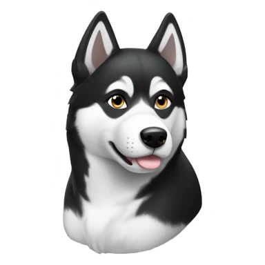 Black and white husky sticker