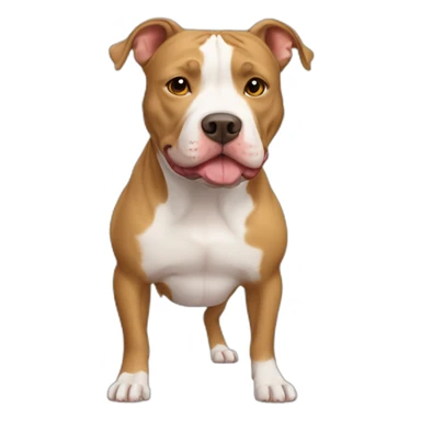 Tan and white pitbull sticker