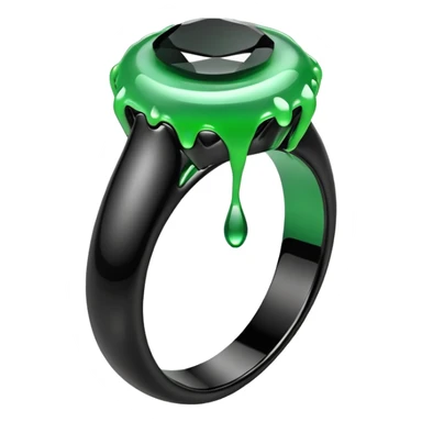 black and green goopy engagement ring sticker