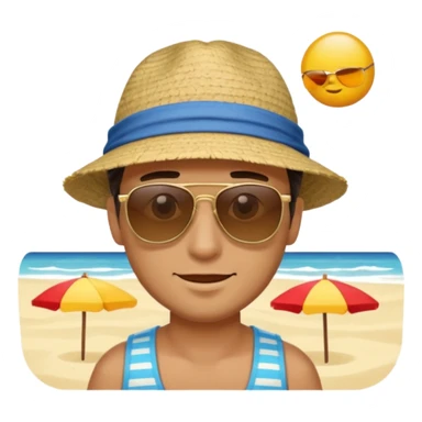 man on beach sticker