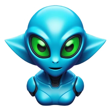 Clash of Clans aesthetic: Cinematic Playful 3D Isometric Alien Emoji, rendered in a 3D vector-style similar to standard emojis with minimal shading and bold, simplified shapes. A compact, distinct form with signature details, softly glowing with a futuristic sci-fi warfare charm. Simplified yet unmistakably iconic, highly detailed and consistent, glowing with a soft radiance and high shine. Stylized with a touch of high-tech brilliance and a soft glowing outline, capturing the essence of a beloved gaming relic with a friendly, playful manner! sticker