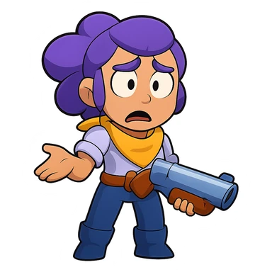 Keep everything exactly the same as the original. Give the character a confused expression. Maintain the original style and details. sticker