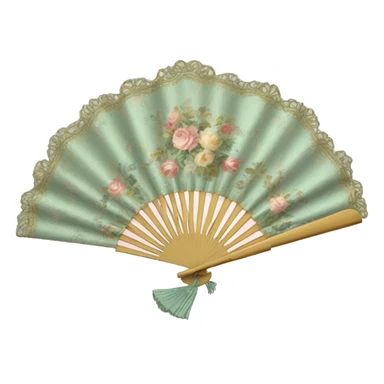 rococo hand fan sticker
