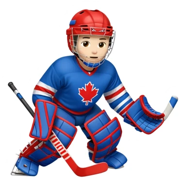 Hockey goalie in red and blue sticker