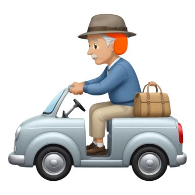 My grandfather is pulling a rear car sticker