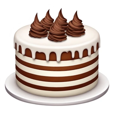 White cake with brown chocolate sticker