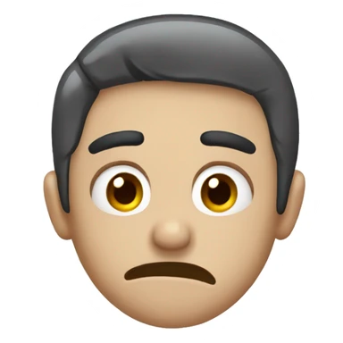 embarrassed eyebrows with a guilty smile and sweat drops sticker