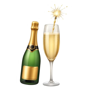 champagne bottle and champagne glasses and champagne sparklers  sticker