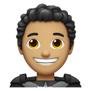 a man smiling with batman mask black hair sticker