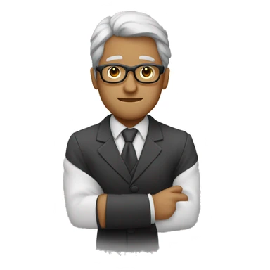 Profesor pelo oscuro y gafas, sin barba sticker