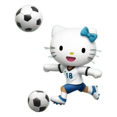 hello kitty playing soccer sticker