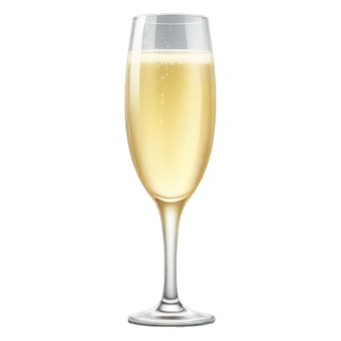 realistic glass of champagne sticker