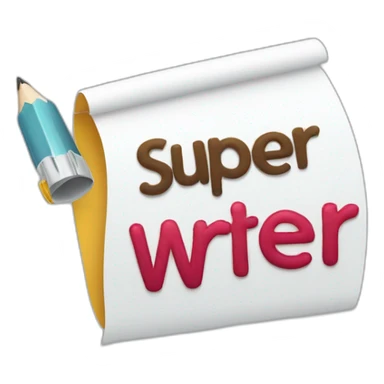 Add a banner saying super writer sticker