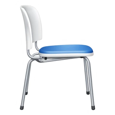 Silla de plastico color blanca todo de blanco con soportes de plastico a los lados sticker