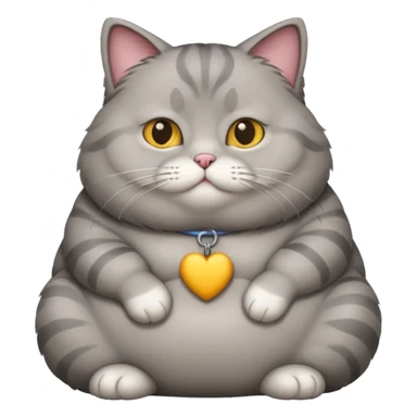 gray fat cat sticker