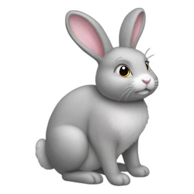 grey stuffed rabbit sticker