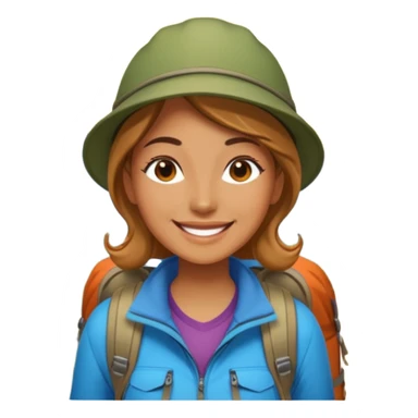 woman hiking in the woods in the sunshine sticker
