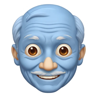 Blue skinned grandpa sticker