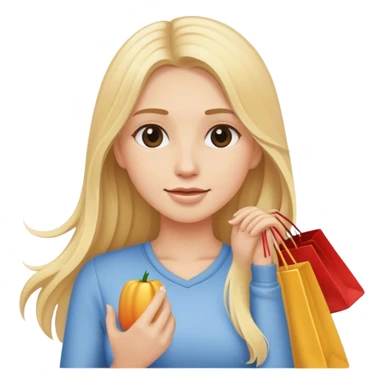 Shopping with long blonde hair  sticker