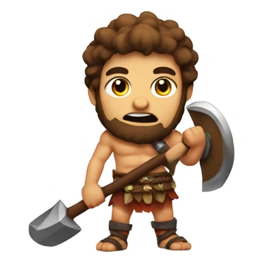 barbarian with big axe and fire  sticker