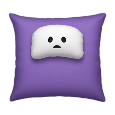 purple pillow without face sticker