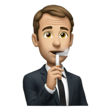 Macron smoke cigarette sticker